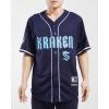 Mens NHL Mesh Button Down Top(Midnight Navy)
