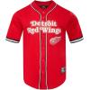 Mens NHL Mesh Button Down Top(Red/Black)