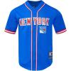 Mens NHL Mesh Button Down Top(Royal Blue/Red)