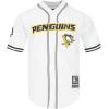 Mens NHL Mesh Button Down Top(White/Black/White)