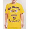 Pro Standard Mens NBA Old English Short Sleeve Tee(Yellow)