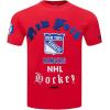 Pro Standard Mens NHL Old English Cotton Short Sleeve Tee(Red)
