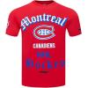 Pro Standard Mens NHL Old English Cotton Short Sleeve Tee(Red)