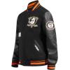 Pro Standard Mens NHL Old English Varsity Jacket(Black/Orange)