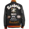 Pro Standard Mens NHL Old English Varsity Jacket(Black/Orange)