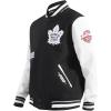 Pro Standard Mens NHL Old English Varsity Jacket(Black/White)