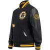 Pro Standard Mens NHL Old English Varsity Jacket(Black/Yellow)