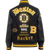 Pro Standard Mens NHL Old English Varsity Jacket(Black/Yellow)