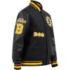 Pro Standard Mens NHL Old English Varsity Jacket(Black/Yellow)