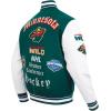 Pro Standard Mens NHL Old English Varsity Jacket(Forest Green/White)