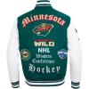 Pro Standard Mens NHL Old English Varsity Jacket(Forest Green/White)