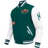 Pro Standard Mens NHL Old English Varsity Jacket(Forest Green/White)