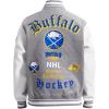 Pro Standard Mens NHL Old English Varsity Jacket(Heather Grey/White)