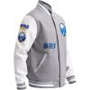 Pro Standard Mens NHL Old English Varsity Jacket(Heather Grey/White)