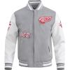 Pro Standard Mens NHL Old English Varsity Jacket(Heather Grey/White)