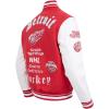Pro Standard Mens NHL Old English Varsity Jacket(Red/White)