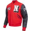 Pro Standard Mens NHL Old English Varsity Jacket(Red/White/Midnight Navy)
