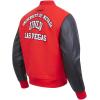 Pro Standard Mens NHL Old English Varsity Jacket(Red/White/Midnight Navy)