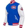 Pro Standard Mens NHL Old English Varsity Jacket(Royal Blue/Red)