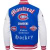 Pro Standard Mens NHL Old English Varsity Jacket(Royal Blue/Red)