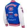Pro Standard Mens NHL Old English Varsity Jacket(Royal Blue/Red)