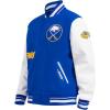 Pro Standard Mens NHL Old English Varsity Jacket(Royal Blue/White)