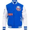Pro Standard Mens NHL Old English Varsity Jacket(Royal Blue/White)