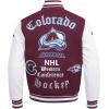 Pro Standard Mens NHL Old English Varsity Jacket(Wine/White)