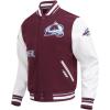 Pro Standard Mens NHL Old English Varsity Jacket(Wine/White)