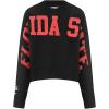Womens College Wingspan Brushed Back French Terry Crewneck Sweatshirt(Black)