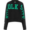 Womens College Wingspan Brushed Back French Terry Crewneck Sweatshirt(Black)