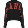 Womens College Wingspan Brushed Back French Terry Crewneck Sweatshirt(Black)
