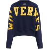 Womens College Wingspan Brushed Back French Terry Crewneck Sweatshirt(Midnight Navy)