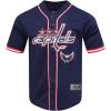 Mens NHL Mesh Button Down Top(Midnight Navy/Red)