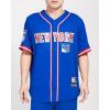 Mens NHL Mesh Button Down Top(Royal Blue/Red)