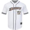 Mens NHL Mesh Button Down Top(White/Black/White)