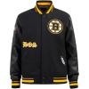 Pro Standard Mens NHL Old English Varsity Jacket(Black/Yellow)