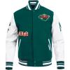 Pro Standard Mens NHL Old English Varsity Jacket(Forest Green/White)