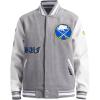 Pro Standard Mens NHL Old English Varsity Jacket(Heather Grey/White)