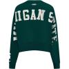 Womens College Wingspan Brushed Back French Terry Crewneck Sweatshirt(Forest Green)