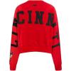 Womens College Wingspan Brushed Back French Terry Crewneck Sweatshirt(Red)