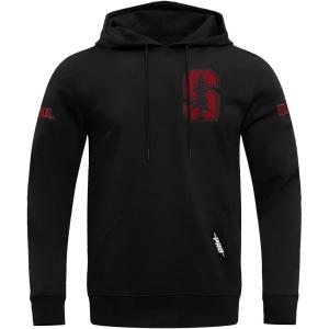 Mens College Stanford University College Classic Chenille Pull Over Hoodie Black L