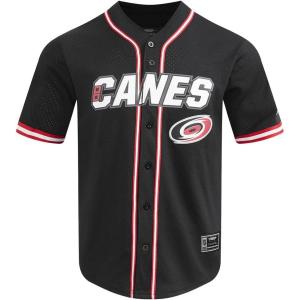 Mens NHL Mesh Button Down Top(Black/Red)