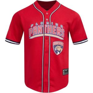 Mens NHL Mesh Button Down Top(Red)