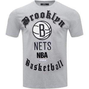 Pro Standard Mens NBA Old English Short Sleeve Tee(Heather Grey)