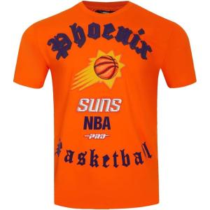 Pro Standard Mens NBA Old English Short Sleeve Tee(Orange)