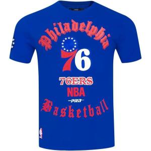 Pro Standard Mens NBA Old English Short Sleeve Tee(Royal Blue)