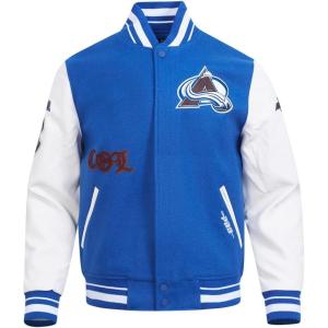 Pro Standard Mens NHL Old English Varsity Jacket(Dodger Blue/White)