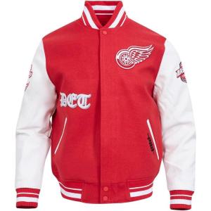 Pro Standard Mens NHL Old English Varsity Jacket(Red/White)