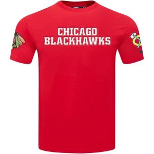 Pro Standard NHL Mens Mens NHL Classic Chenille Cotton Short Sleeve Tee(Red)
